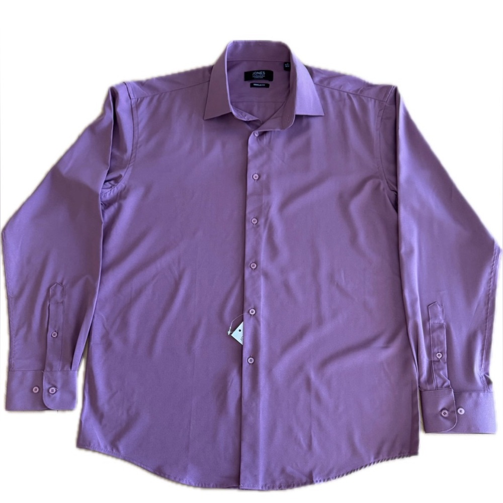 Jones New York Signature Dress Shirt Men’s Medium Mauve Solid Button Down NWT